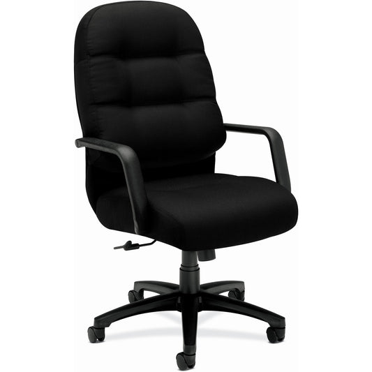 HON Pillow-Soft Executive High-Back Chair | Center-Tilt | Fixed Arms | Black Fabric [SKU - HON2091CU10T]