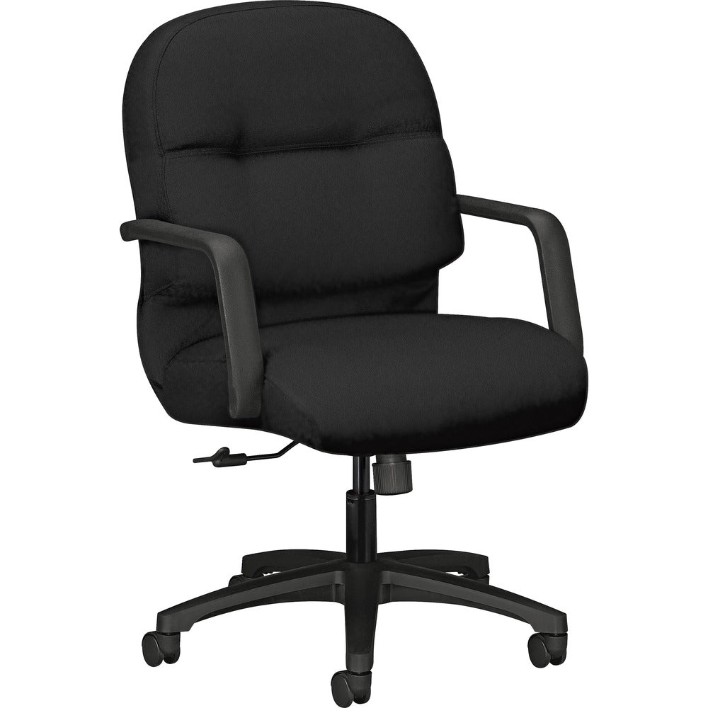 HON Pillow-Soft Mid-Back Chair | Center-Tilt | Fixed Arms | Black Fabric [SKU - HON2092CU10T]