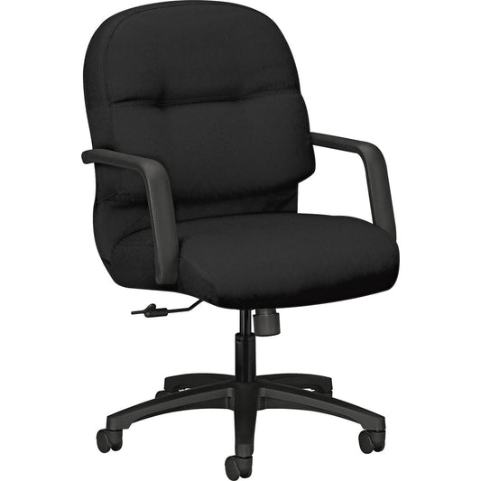 HON Pillow-Soft Mid-Back Chair | Center-Tilt | Fixed Arms | Black Fabric [SKU - HON2092CU10T]