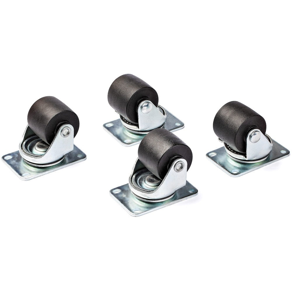 StarTech.com Heavy Duty Casters for Server Racks/Cabinets, Set of 4 Universal M6 2-inch Caster Wheels Kit, 45x75mm Pattern Casters, Swivel [SKU - STCRKCASTER2]