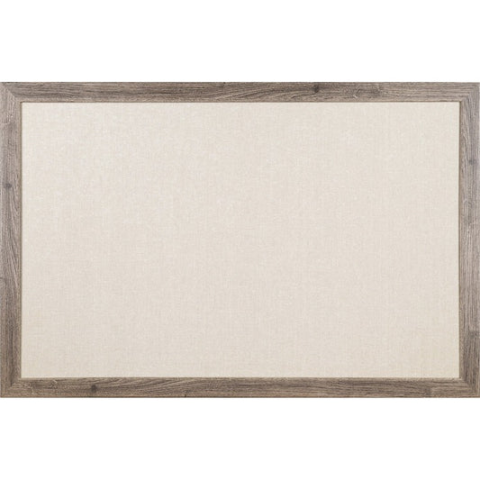 U Brands Linen Bulletin Board, 35" X 23" , Rustic Wood Frame [SKU - UBR4891U0001]