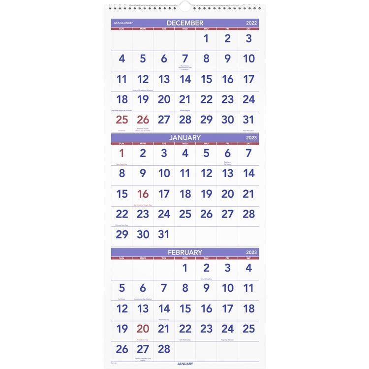At-A-Glance 3 Month Reference Wall Calendar [SKU - AAGPM1128]