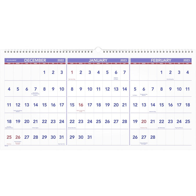 At-A-Glance 3-Month Horizontal Wall Calendar [SKU - AAGPM1428]
