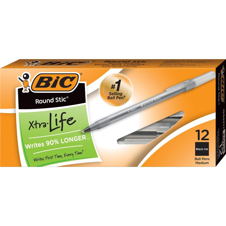 BIC Round Stic Ballpoint Pens [SKU - BICGSM11BK]