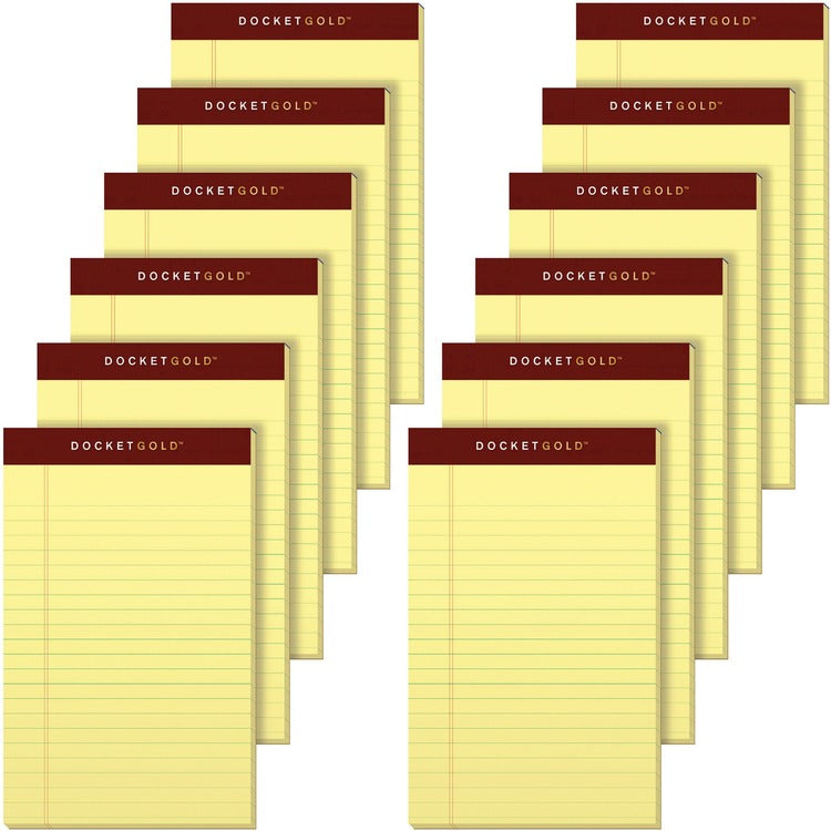 TOPS Docket Gold Jr. Legal Ruled Canary Legal Pads - Jr.Legal [SKU - TOP63900]
