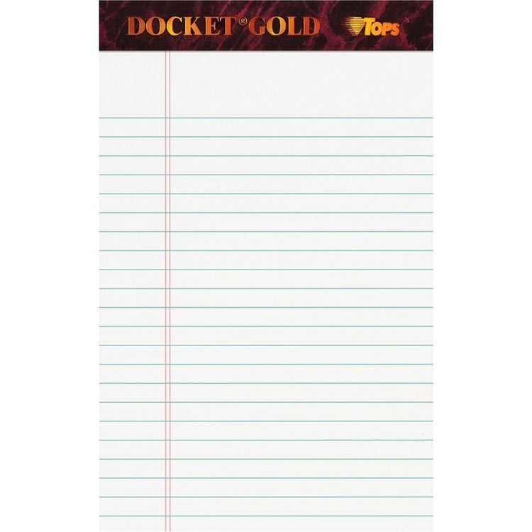 TOPS Docket Gold Jr. Legal Ruled White Legal Pads - Jr.Legal [SKU - TOP63910]